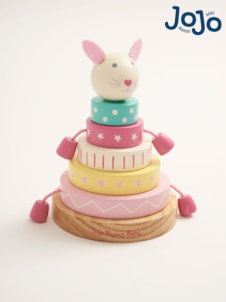 JoJo Maman Bébé Pink Bunny Wooden Stacker (C20030) | €23.50