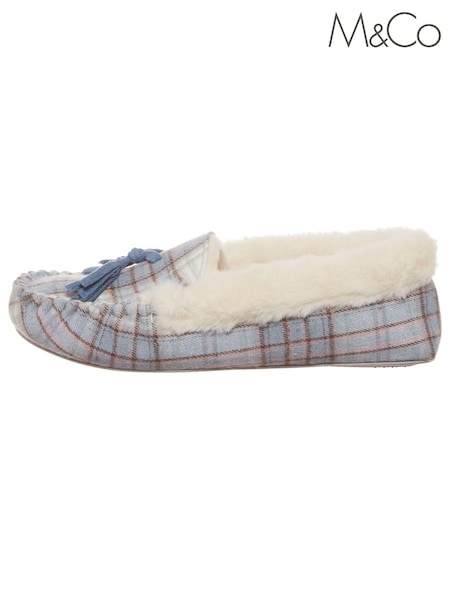 M&Co Blue Moccasin Slippers (C20204) | €5