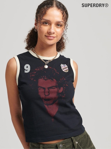Superdry Black 100% Cotton Allstars SV Graphic Vest Top (C20377) | €35