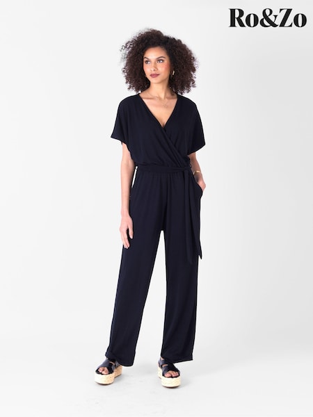 Ro&Zo Short Sleeve Wrap Jumpsuit (C20379) | €86