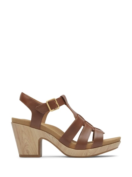 Rockport Vivianne Woven Brown Sandals (C20467) | €57