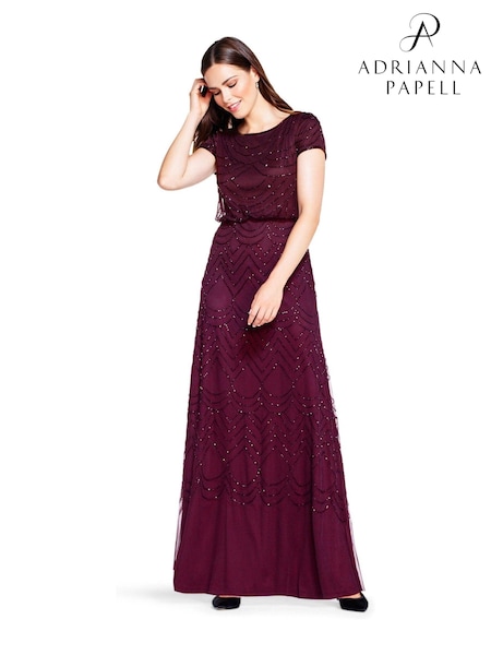 Adrianna Papell Blouson Beaded Dress (C20827) | ₪1,157