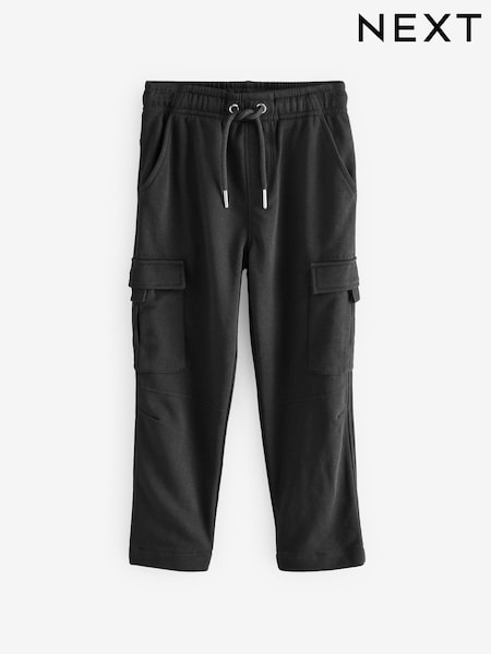 Black 100% Cotton Cargo Pocket Joggers (3-16yrs) (C21157) | €8.50 - €12
