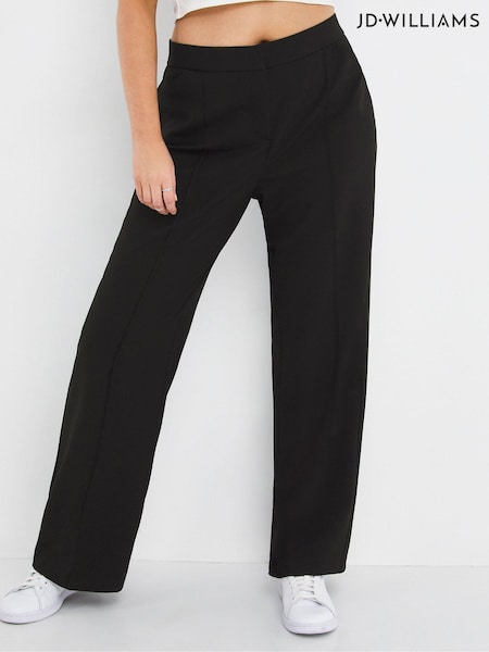 JD Williams Black Short Length Magisculpt Wide Leg Trousers (C21348) | €21