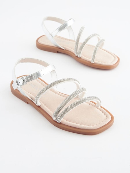 Silber glitzernd - Jewelled Sandals (C21381) | 5 € - 7 €