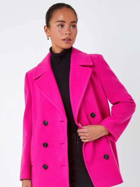 Roman Pink Petite Double Breasted Smart Coat (C21672) | €44.50