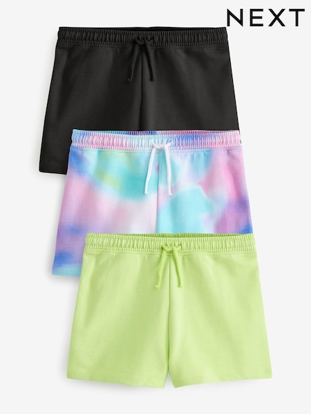 Pink/Blue/Purple Digital Tie Dye Print 3 Pack Cotton Jersey Shorts (3-16yrs) (C21775) | €3 - €4