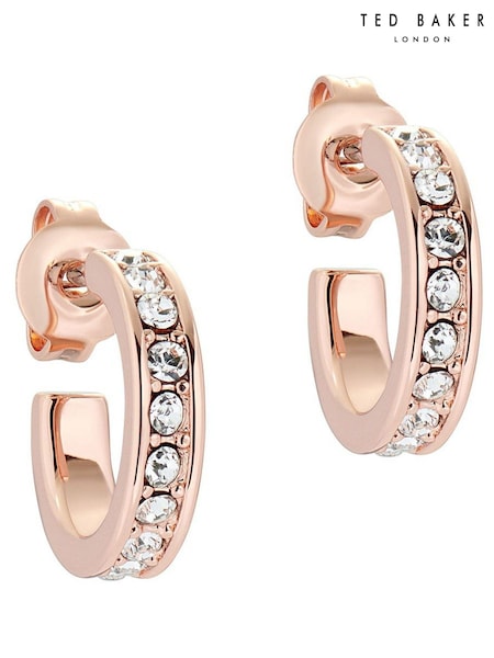 Ted Baker Rose Gold SEENITA: Crystal Small Hoop Earrings (C21890) | €37