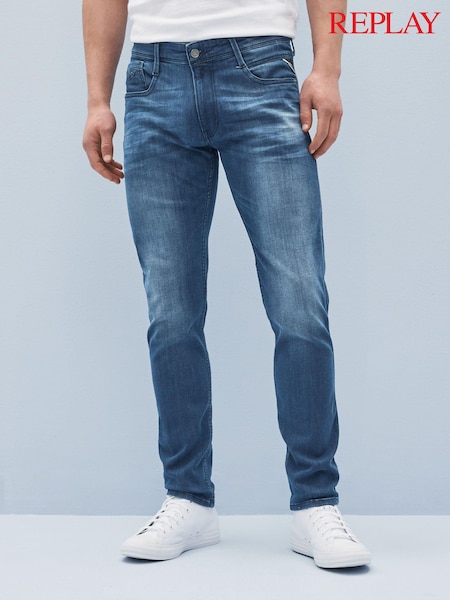 Albastru deschis - Blugi slim fit Replay Anbass Hyperflex (C22013) | 459 LEI