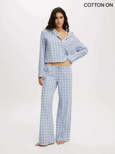 Blue - Cotton On Dreamy Soft Boxy Shirt & Wide Leg Pant Set