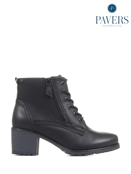 Pavers Ladies Black Ankle Boots (C22850) | AED160