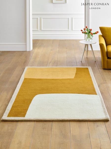 Jasper Conran London Yellow Abstract Wool Rug (C22875) | €170 - €347