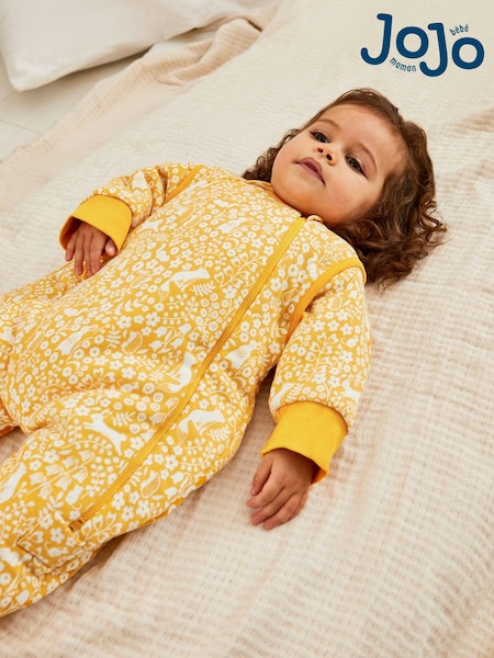 JoJo Maman Bébé Mustard Woodland 2.5 Tog Sleep Snuggler (C22878) | AED230