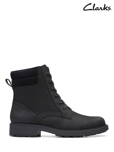 Clarks Black Leather Orinoco Spice Boots (C23241) | €51