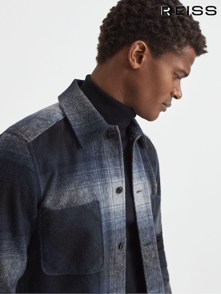 Reiss Idaho Wool Blend Check Overshirt (C23282) | ‏1,138 د.إ.‏