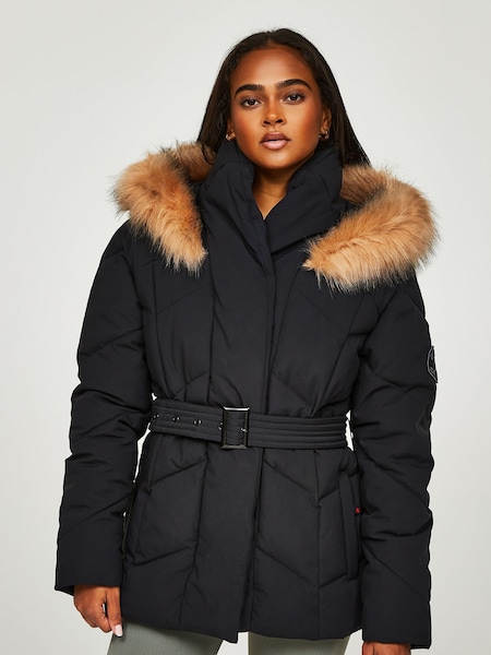 Zavetti Canada Cinzia Mid Length Puffer Black Jacket (C23725) | €79