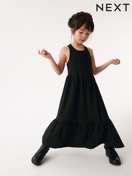 Black Back Detail Soft Jersey Midi Dress (3-16yrs) (C23809) | €7 - €10