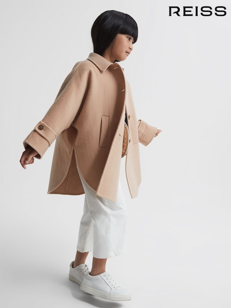 Reiss Camel Carmen Senior Wool Cape (C23819) | AED1,152