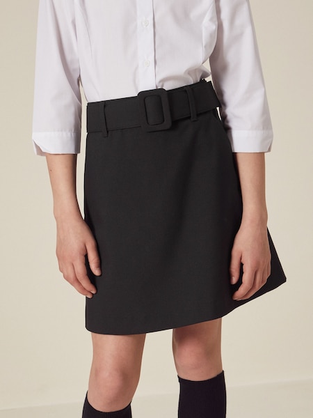 Schwarz - Belted School Skirt (9-17yrs) (C24011) | 2 € - 4 €