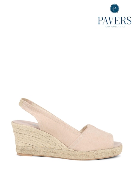 Pavers Peep Toe Wedge Nude Sandals (C24046) | 27 €