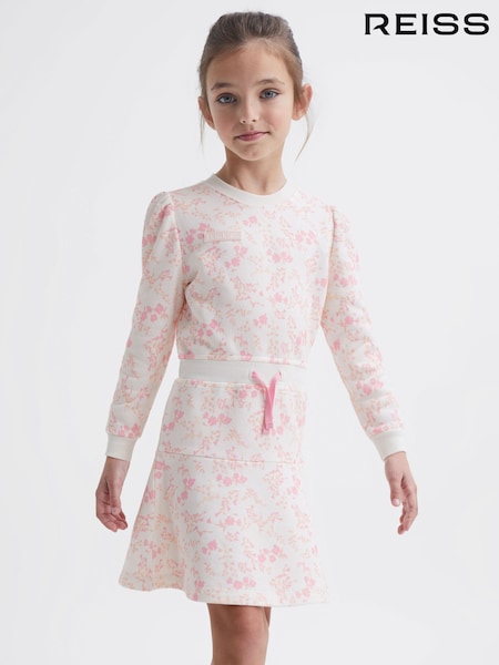 Reiss Pink Print Maeve 9-12 yrs Relaxed Jersey Dress (C24174) | €35