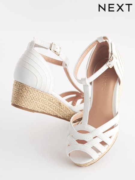 White Weave Strap Wedge Sandals (C24421) | €20 - €26