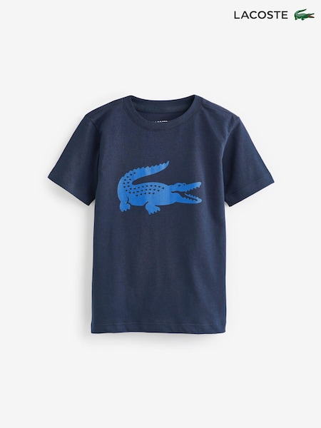Albastru închis - Lacoste Childrens Large Croc Graphic Logo T-Shirt (C25100) | 83 LEI - 167 LEI