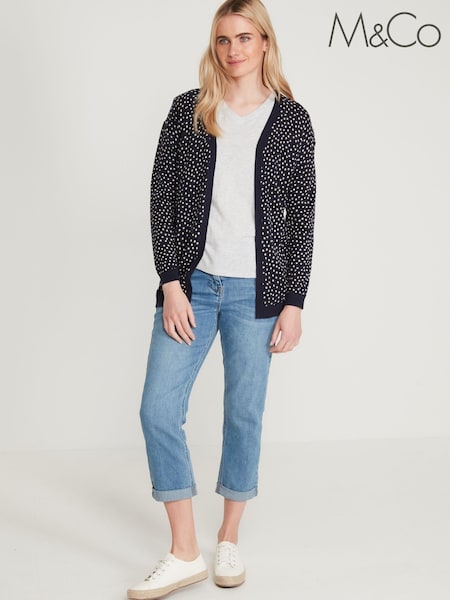 M&Co Blue Spot Print Cardigan (C25153) | €8