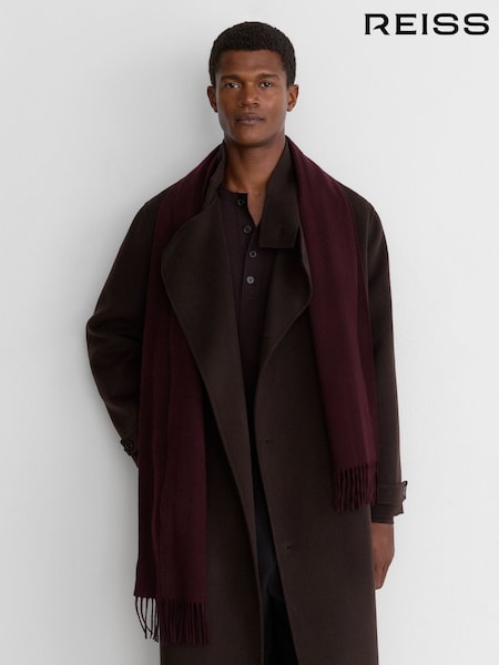 다크 보르도 - Regular Reiss Picton Wool And Cashmere Scarf