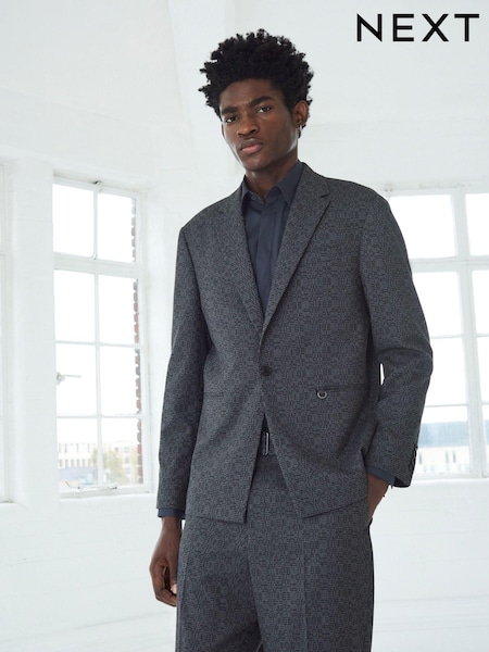 siva - Standardni kroj - Edit Oversized Check Suit Jacket (C25298) | € 46