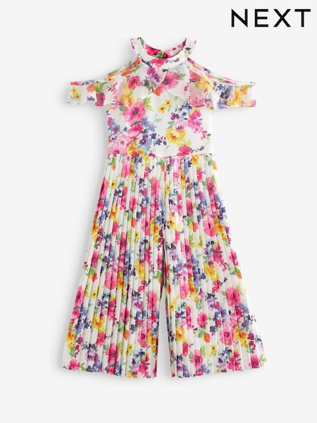 Multi Floral Print Wide Leg Jumpsuit (3-16yrs) (C25532) | €19 - €23