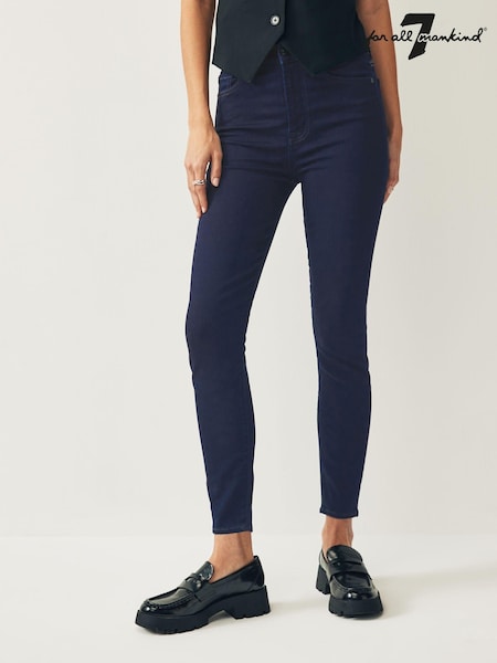 7 For All Mankind Blue Aubrey High Waisted Skinny Jeans (C25553) | €133