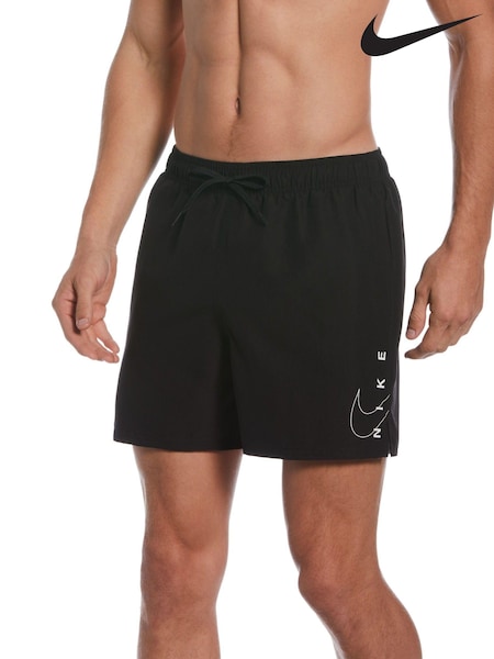 Nike Black Split Logo 5 Inch Volley Swim Shorts (C26204) | $58