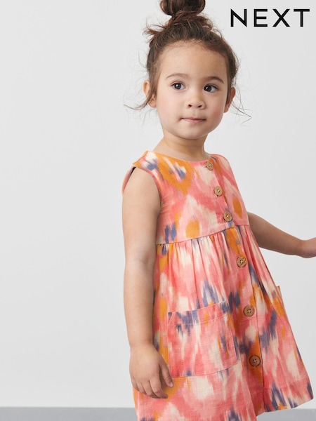 Roza ikat - Button Front Cotton Dress (3mths-8yrs) (C26492) | € 9 - € 12