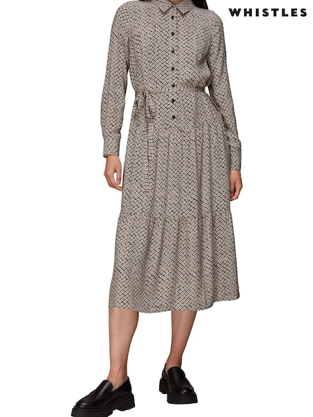 Whistles Blue Clover Print Shirt Dress (C27001) | €83