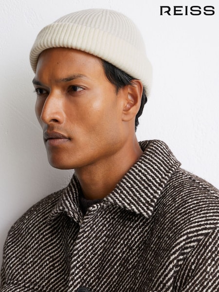 Crudo - Regular Reiss Chaise Merino Wool Rib-knit Beanie
