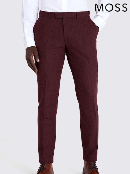 MOSS Red Slim Fit Fig Donegal Trousers (C27317) | €69