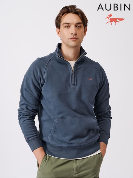 Aubin Cotton Provost Quarter Zip 100% Cotton Sweat Top (C27349) | R$ 880