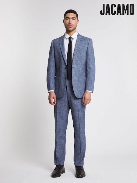 Jacamo Light Blue Textured Relaxed Fit Suit: Jacket (C27485) | €25