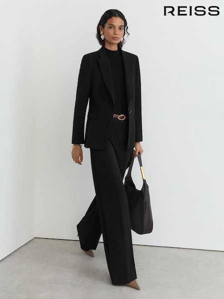 Black - Reiss Gabi Wide-leg Suit Trousers