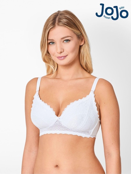 JoJo Maman Bébé White Maternity & Nursing Lace Bras (C27953) | €29
