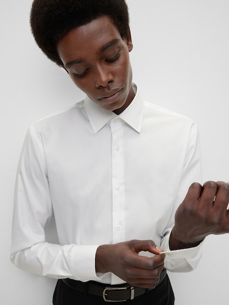 BOSS White Slim Fit Dress 100% Cotton Shirt (C28130) | €65