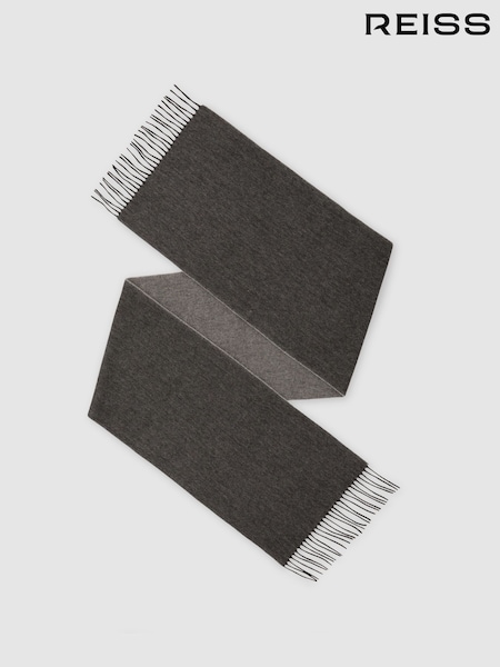 Mittelgrau / Hellgrau - Regular Reiss Picton Wool And Cashmere Scarf