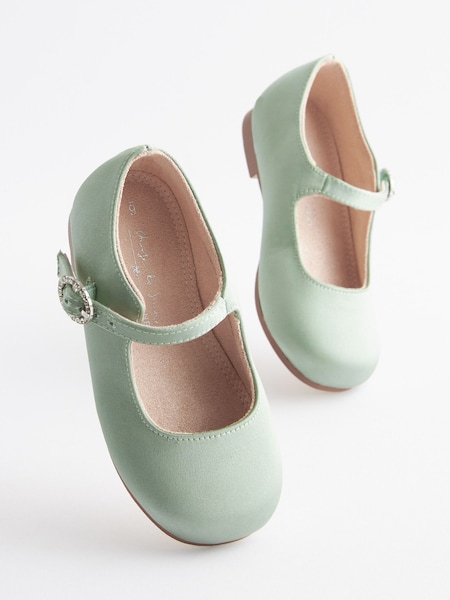 Sage Green Standard Fit (F) Bridesmaid Collection Mary Jane Occasion Shoes (C28313) | €12 - €13