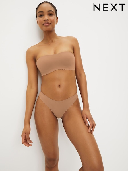 Weiß - Scallop Edge Non Wire Strapless Bandeau Bra (C28426) | 5 €