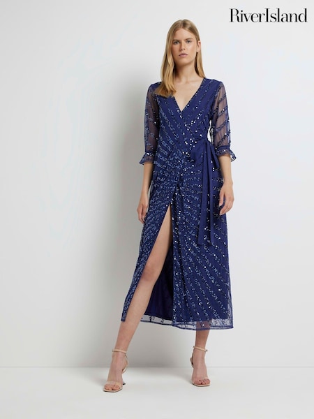 River Island Wrap Front Maxi Dress (C28553) | €29
