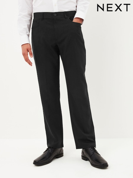 Black Jean Style Machine Washable Plain Front Smart Trousers (C28604) | € 6