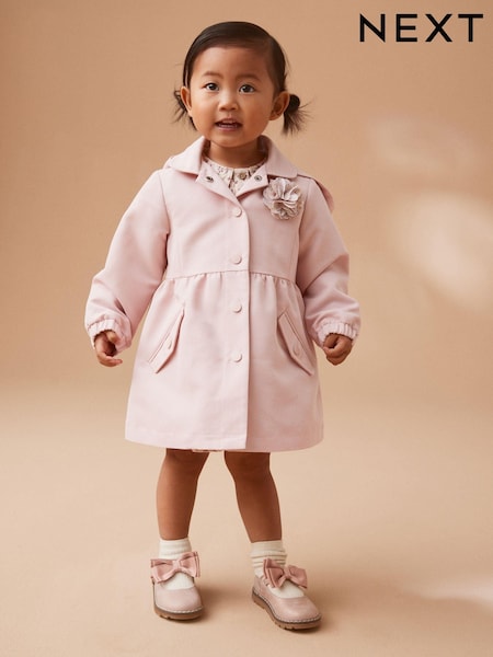 Pink - Shower Resitant Corsage Trench Coat (3mths-7yrs) (C29136) | 21 € - 25 €