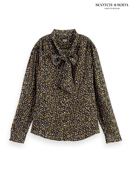 Scotch And Soda Black Printed Drapey Shirt (C29450) | €66