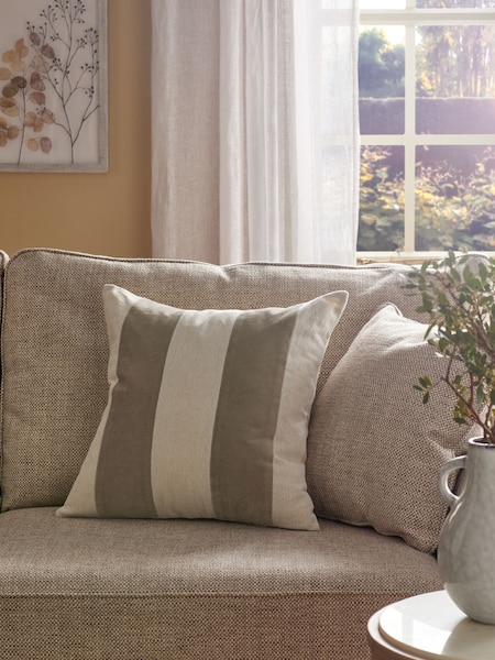 Natural Stripe 50 x 50cm Linford Velvet Cushion (C29729) | AED67